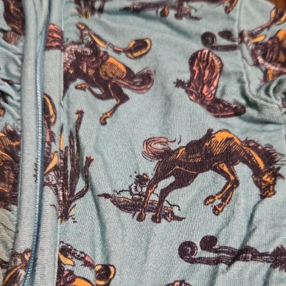 Blue Western Print Kids One Piece - Picture 2 of 3